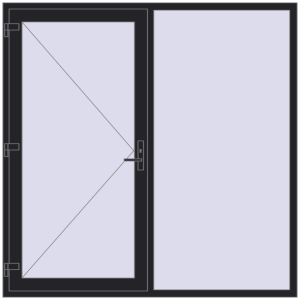 Buy Entrance doors 2000x2000 mm DOOR KORSA ENERGY-SAVING REHAU SYNEGO BLACK_ULTI-MATT two-sided