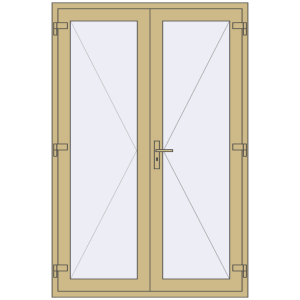 Buy Entrance doors 1400x2100 mm DOOR KORSA ALU STANDARD 72 RAL 1000 Green beige two-sided