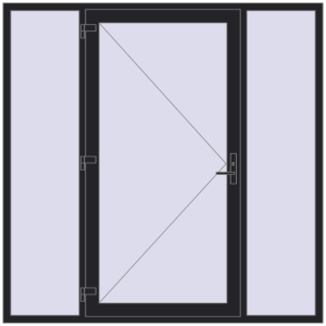 Buy Entrance doors 2100x2100 mm DOOR KORSA OPTIMUM REHAU BRILLANT BLACK_ULTI-MATT two-sided
