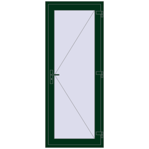 Buy Entrance doors 850x2130 mm DOOR KORSA OPTIMUM REHAU BRILLANT MOSS_GREEN two-sided