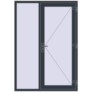 Buy Entrance doors 1400x2000 mm DOOR KORSA OPTIMUM REHAU BRILLANT ANTHRACITE_GREY_STRUKTURAL external