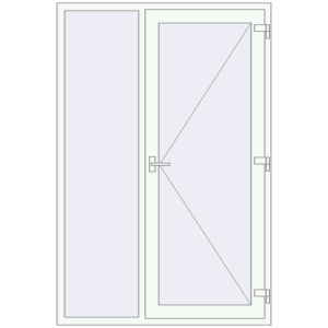 Buy Entrance doors 1400x2100 mm DOOR KORSA ENERGY-SAVING REHAU SYNEGO RAL 9016 Traffic white two-sided