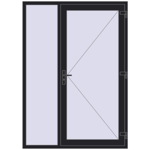 Buy Entrance doors 1500x2100 mm DOOR KORSA OPTIMUM REHAU BRILLANT BLACK_ULTI-MATT two-sided