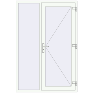 Buy Entrance doors 1350x2015 mm DOOR KORSA OPTIMUM REHAU BRILLANT RAL 9016 Traffic white two-sided