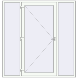 Buy Entrance doors 2000x2095 mm DOOR KORSA OPTIMUM REHAU BRILLANT RAL 9016 Traffic white two-sided