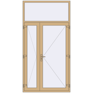 Aluminum entrance door 1400x2700 mm With upper fanlight. View from inside Buy Entrance doors 1400x2700 mm DOOR KORSA ALU STANDARD 72 RAL 1001 Beige two-sided