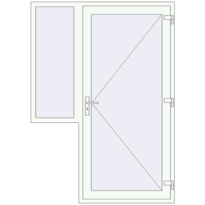 Drzwi zewnętrzne plastikowe 1500x2100 mm With left side window. Widok od środka Zamów teraz Drzwi zewnętrzne 1500x2100 mm DOOR KORSA OPTIMUM REHAU BRILLANT RAL 9016 Traffic white dwustronny