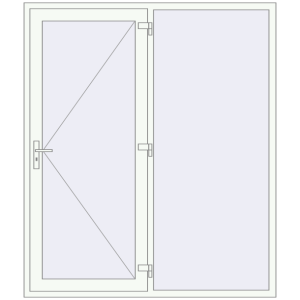 Buy Entrance doors 1800x2100 mm DOOR KORSA OPTIMUM REHAU BRILLANT RAL 9016 Traffic white two-sided