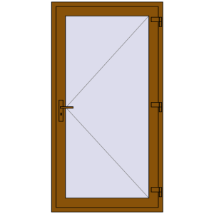 Buy Entrance doors 1000x2000 mm DOOR ENERGY-SAVING REHAU SYNEGO GOLDEN OAK two-sided