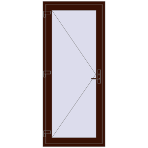 Buy Entrance doors 900x2100 mm DOOR KORSA OPTIMUM REHAU BRILLANT BLACK_CHERRY two-sided