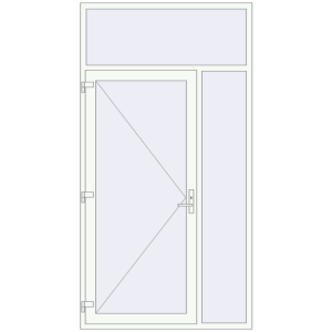 Buy Entrance doors 1450x2750 mm DOOR KORSA OPTIMUM REHAU BRILLANT RAL 9016 Traffic white two-sided