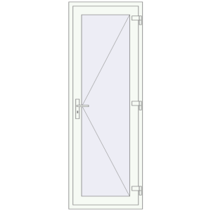 Plastic entrance door 800x2100 mm Single-leaf. View from inside Buy Entrance doors 800x2100 mm DOOR KORSA OPTIMUM REHAU BRILLANT RAL 9016 Traffic white two-sided