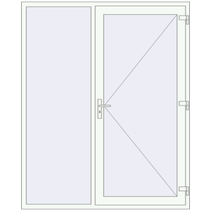 Buy Entrance doors 1750x2150 mm DOOR KORSA ENERGY-SAVING REHAU SYNEGO RAL 9016 Traffic white two-sided