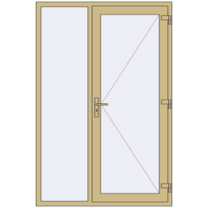 Buy Entrance doors 1400x2100 mm DOOR KORSA ALU STANDARD 72 RAL 1000 Green beige two-sided