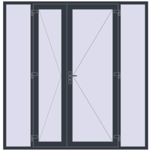 Buy Entrance doors 2350x2400 mm DOOR KORSA ENERGY-SAVING REHAU SYNEGO ANTHRACITE_GREY_STRUKTURAL external