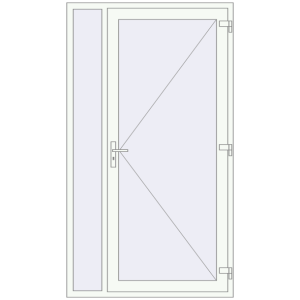 Zamów teraz Drzwi zewnętrzne 1300x2300 mm DOOR KORSA ENERGY-SAVING REHAU SYNEGO RAL 9016 Traffic white dwustronny