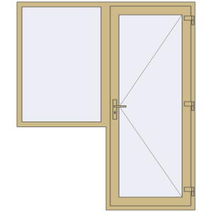 Buy Entrance doors 1800x2100 mm DOOR KORSA ALU STANDARD 72 RAL 1000 Green beige two-sided