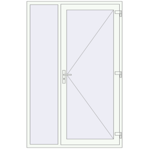 Buy Entrance doors 1450x2220 mm DOOR KORSA ENERGY-SAVING REHAU SYNEGO RAL 9016 Traffic white two-sided