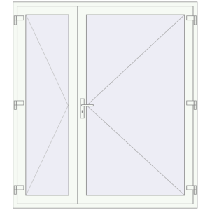 Buy Entrance doors 1880x2100 mm DOOR KORSA OPTIMUM REHAU BRILLANT RAL 9016 Traffic white two-sided