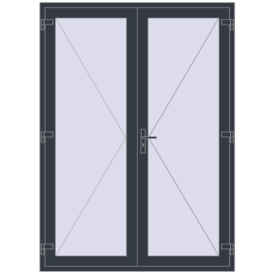 Buy Entrance doors 1630x2250 mm DOOR KORSA ENERGY-SAVING REHAU SYNEGO ANTHRACITE_GREY_STRUKTURAL two-sided