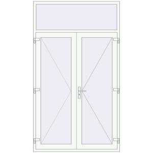 Buy Entrance doors 1500x2600 mm DOOR KORSA OPTIMUM REHAU BRILLANT RAL 9016 Traffic white two-sided