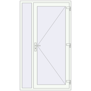 Buy Entrance doors 1200x2100 mm DOOR OPTIMUM REHAU BRILLANT RAL 9016 Traffic white two-sided