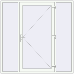 Buy Entrance doors 2000x2000 mm DOOR OPTIMUM REHAU BRILLANT RAL 9016 Traffic white two-sided