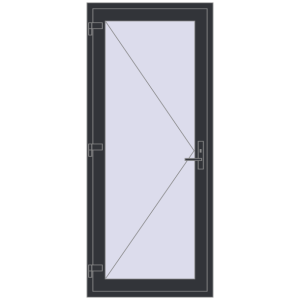 Buy Entrance doors 900x2100 mm DOOR KORSA OPTIMUM REHAU BRILLANT ANTHRACITE_GREY_STRUKTURAL two-sided