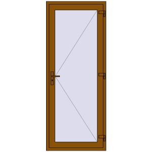 Drzwi zewnętrzne plastikowe 900x2250 mm Jednoskrzydłowe. Widok od środka Zamów teraz Drzwi zewnętrzne 900x2250 mm DOOR KORSA ENERGY-SAVING REHAU SYNEGO GOLDEN OAK dwustronny
