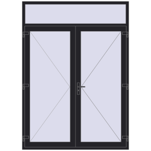 Buy Entrance doors 1800x2500 mm DOOR KORSA OPTIMUM REHAU BRILLANT BLACK_ULTI-MATT two-sided