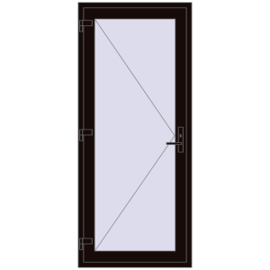 Buy Entrance doors 900x2100 mm DOOR KORSA OPTIMUM REHAU BRILLANT BLACK_BROWN two-sided