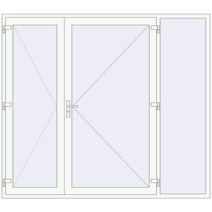 Buy Entrance doors 2500x2213 mm DOOR KORSA ALU STANDARD 72 RAL 9016 Traffic white two-sided