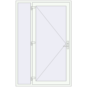 Buy Entrance doors 1400x2150 mm DOOR KORSA ENERGY-SAVING REHAU SYNEGO RAL 9016 Traffic white two-sided