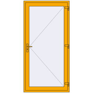 Buy Entrance doors 1100x2200 mm DOOR KORSA ALU STANDARD 72 RAL 1003 Signal yellow two-sided