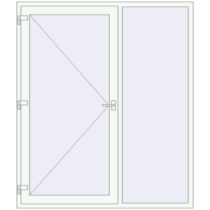 Buy Entrance doors 1800x2100 mm DOOR KORSA ENERGY-SAVING REHAU SYNEGO RAL 9016 Traffic white two-sided