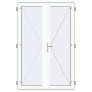 Buy Entrance doors 1400x2100 mm DOOR KORSA ALU STANDARD 72 RAL 9016 Traffic white two-sided