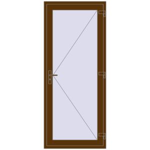 Plastic entrance door 900x2200 mm Single-leaf. View from inside Buy Entrance doors 900x2200 mm DOOR KORSA ENERGY-SAVING REHAU SYNEGO WALNUT two-sided