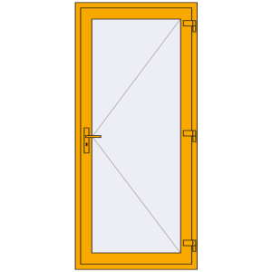 Zamów teraz Drzwi zewnętrzne 960x2100 mm DOOR ALU STANDARD 72 RAL 1003 Signal yellow dwustronny