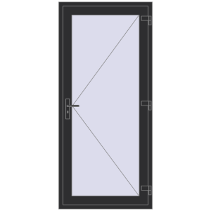 Buy Entrance doors 900x2100 mm DOOR KORSA OPTIMUM REHAU BRILLANT ANTHRACITE_GREY_GLATT two-sided