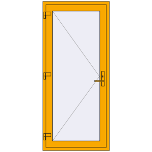 Buy Entrance doors 900x2010 mm DOOR KORSA ALU STANDARD 72 RAL 1003 Signal yellow two-sided