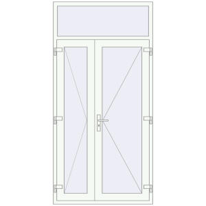 Buy Entrance doors 1200x2440 mm DOOR KORSA ALU STANDARD 72 RAL 9016 Traffic white two-sided