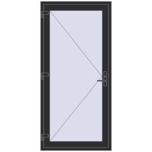 Buy Entrance doors 1000x2100 mm DOOR OPTIMUM REHAU BRILLANT ANTHRACITE_GREY_GLATT two-sided