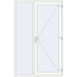 Buy Entrance doors 1540x2400 mm DOOR KORSA ENERGY-SAVING REHAU SYNEGO RAL 9016 Traffic white two-sided