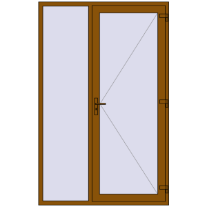 Buy Entrance doors 1540x2400 mm DOOR KORSA ENERGY-SAVING REHAU SYNEGO GOLDEN OAK external