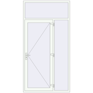 Buy Entrance doors 1380x2700 mm DOOR KORSA OPTIMUM REHAU BRILLANT RAL 9016 Traffic white two-sided