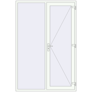 Buy Entrance doors 1600x2390 mm DOOR KORSA ENERGY-SAVING REHAU SYNEGO RAL 9016 Traffic white two-sided