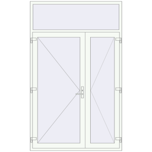 Buy Entrance doors 1600x2600 mm DOOR KORSA OPTIMUM REHAU BRILLANT RAL 9016 Traffic white two-sided