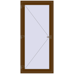 Buy Entrance doors 1000x2200 mm DOOR KORSA OPTIMUM REHAU BRILLANT WALNUT two-sided