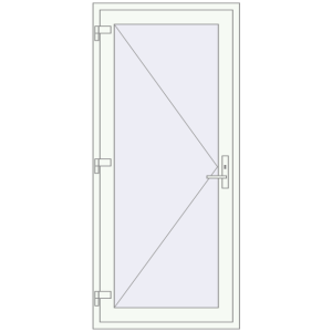 Buy Entrance doors 900x2020 mm DOOR KORSA ENERGY-SAVING REHAU SYNEGO RAL 9016 Traffic white two-sided