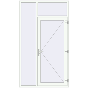 Buy Entrance doors 1400x2450 mm DOOR KORSA OPTIMUM REHAU BRILLANT RAL 9016 Traffic white two-sided